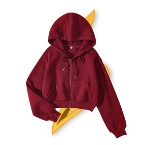 Maroon Cropped Zipper ( 004 )