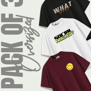 Pack of 3 Artistic Oversized Tees