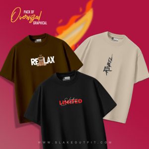 Pack of 3 Artistic Oversized Tees
